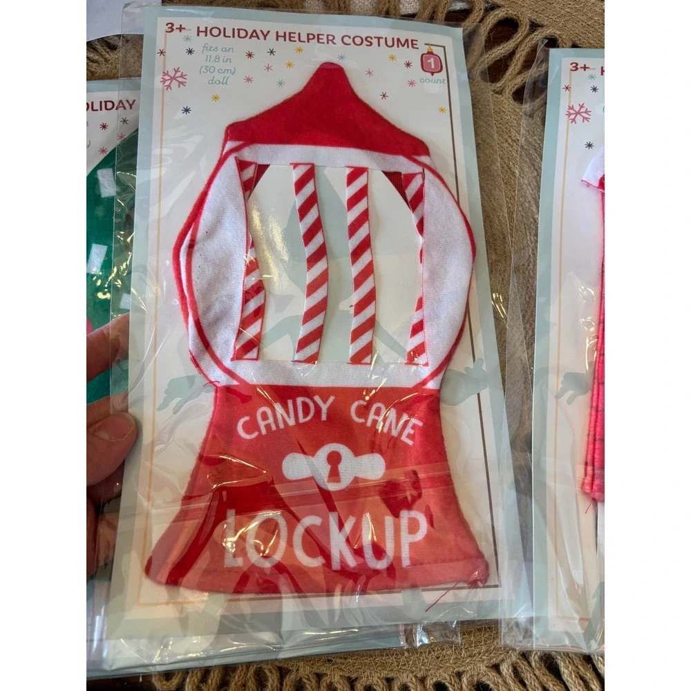Holiday‎ Helper ELF Costume Fits 11.8 Inch Christmas Tree Candy Cane Hot Cocoa